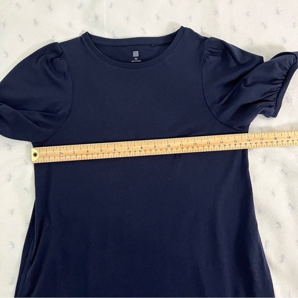 Uniqlo Girls Smooth Cotton Jersey Dress - Navy, Size 150/Adult Small - Picture 6 of 16